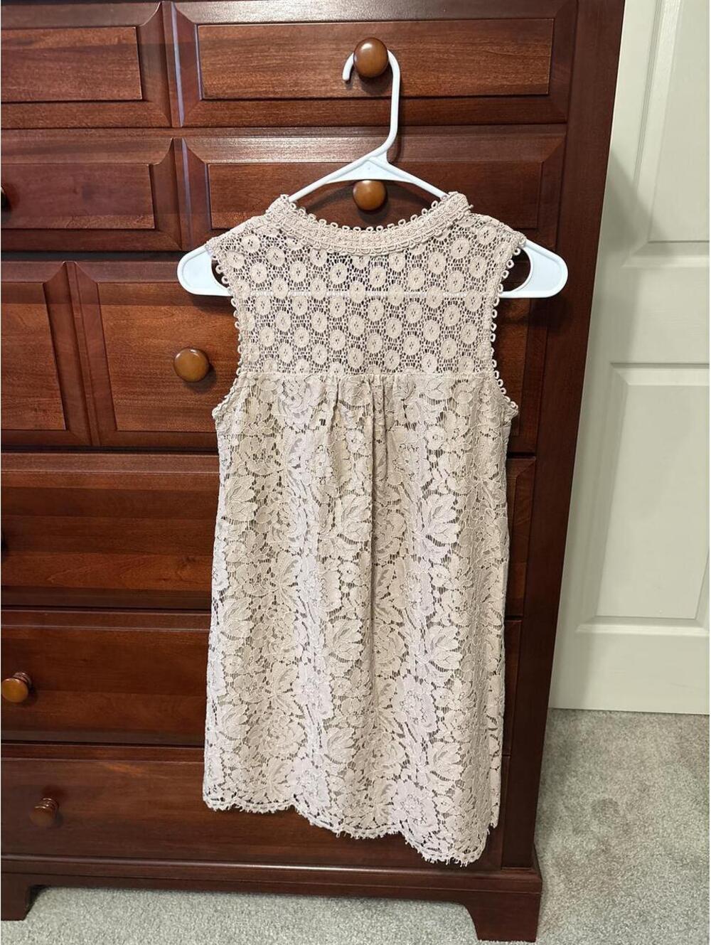 Xhilaration Women's Tan and Cream Babydoll-dress